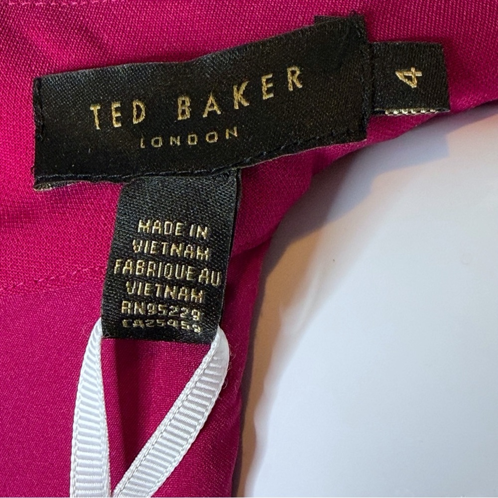 Ted Baker Torriya deep pink halter neck ruffle tunic dress Ted 4 = US 12 NWT - Picture 7 of 10